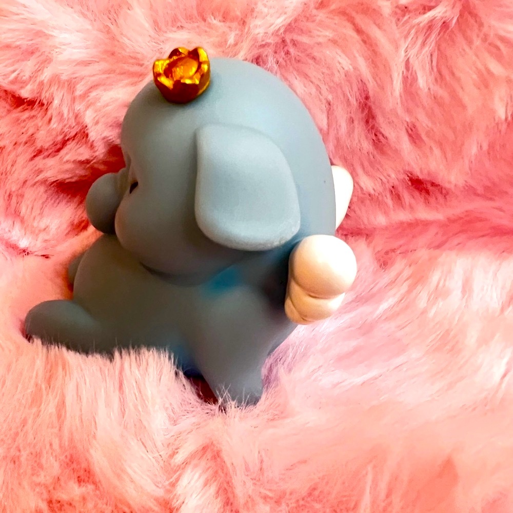 Adorable Blue Elephant Action Figure with Gold Crown - Picture 2 of 2